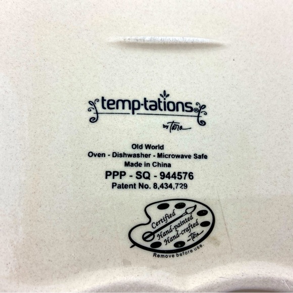 Temptations by Tara Old World Purple Square Plates PPP SQ 944576 6 in and 7 in - Picture 3 of 6
